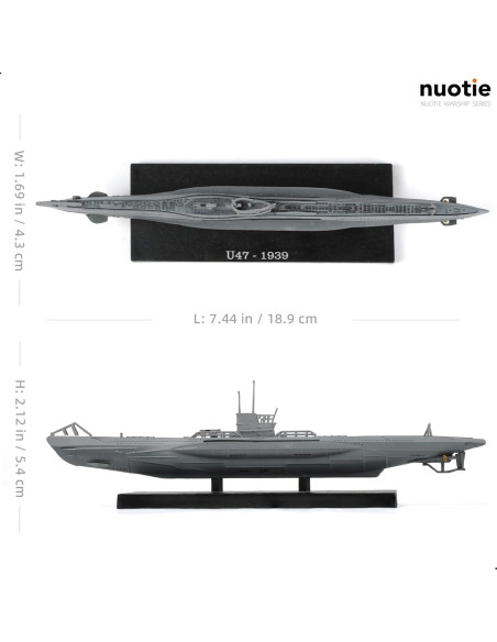 Modelo de Submarino U-47 NUOTIE 1/350 Metal Diecast Militar