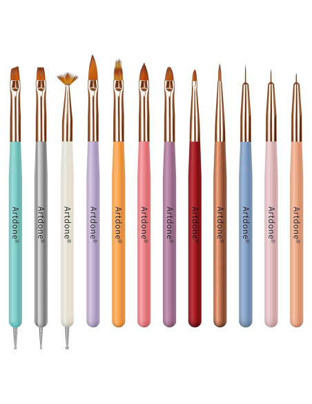 Kit de Pinceles para Arte de Uñas Artdone - 7 Piezas