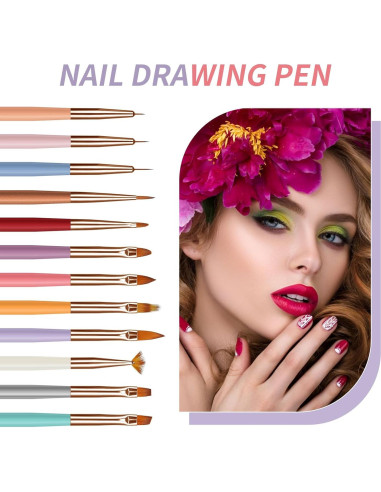 Kit de Pinceles para Arte de Uñas Artdone - 7 Piezas