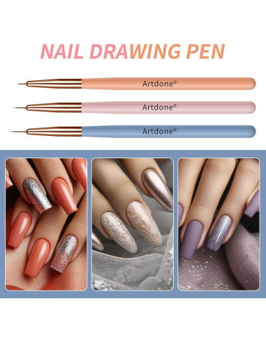 Kit de Pinceles para Arte de Uñas Artdone - 7 Piezas