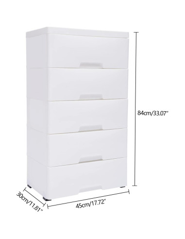 Cajonera de Plástico HYYKJ-US con 6 Cajones y Ruedas 50x35x102cm