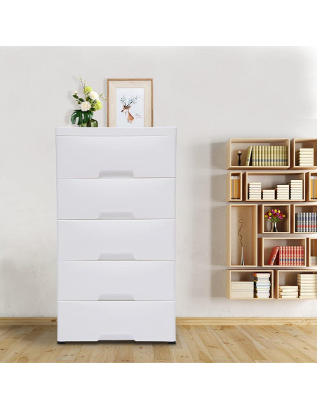 Cajonera de Plástico HYYKJ-US con 6 Cajones y Ruedas 50x35x102cm