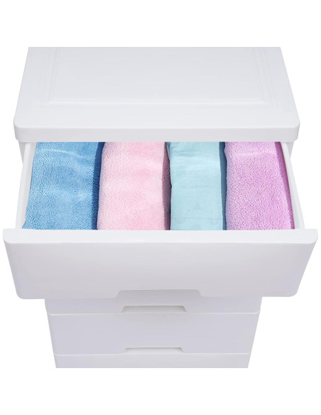 Cajonera de Plástico HYYKJ-US con 6 Cajones y Ruedas 50x35x102cm