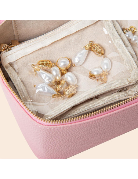 12 Bolsas de Joyería de Viaje FREEAMG Beige con Cremallera