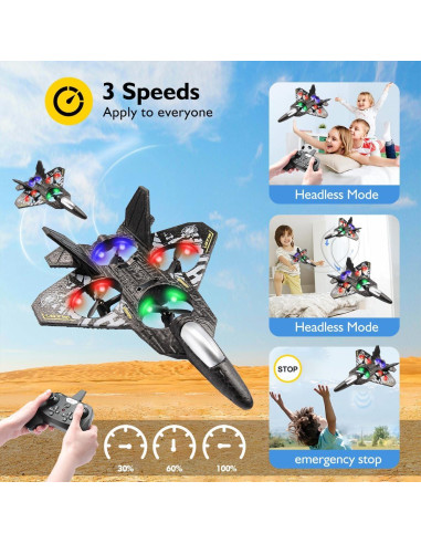 Dron RC RoofWorld Jet Fighter Acrobático 0.84 kg Gris