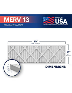 Filtro de Aire BNX MERV 13 10x30x1 (Paquete de 4) HECHO EN EE. UU. 2