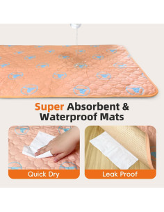 Almohadillas Lavables para Perros PJYuCien 91x91 cm 2 Paquete 2