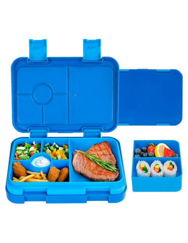 Caja de Almuerzo Bento Azul para Niños 6 Compartimentos BPA Free