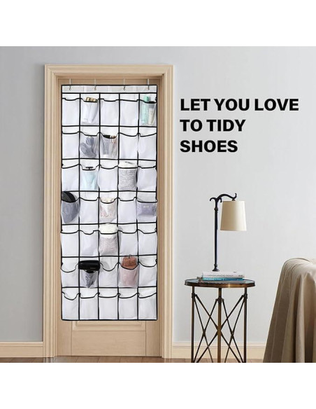 Organizador de zapatos colgante Teikou 24 bolsillos negro