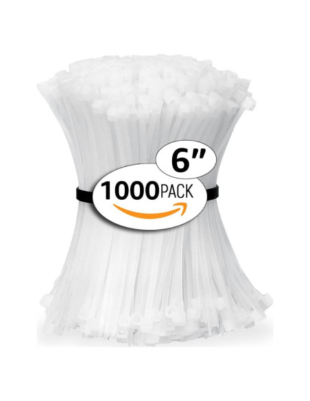 Bridas Blancas ALBO 6" Nylon 1000 Piezas 40 lb Resistentes UV
