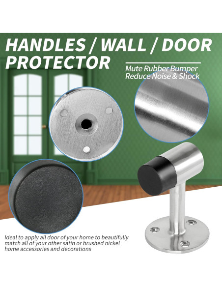 10 Soportes de Puerta Acero Inoxidable Masendelk 75mm