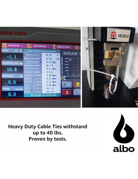 Bridas Blancas ALBO 6" Nylon 1000 Piezas 40 lb Resistentes UV