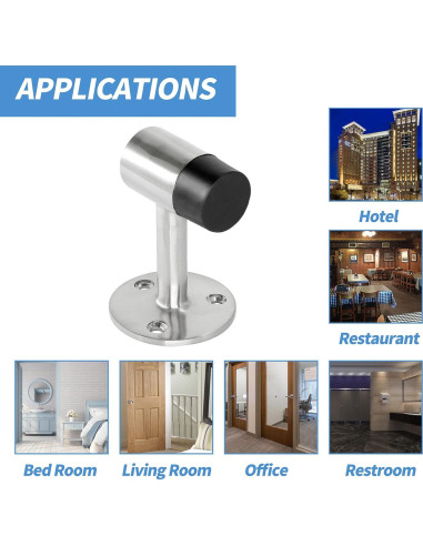 10 Soportes de Puerta Acero Inoxidable Masendelk 75mm