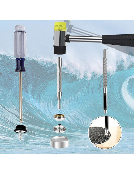 Kit de 150 Botones de Lona GTAAOY con Tornillos de Acero Inoxidable 10mm