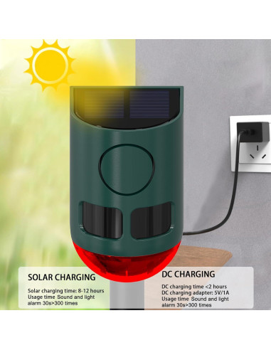 Alarma Solar de Movimiento QXMH 110dB para Exteriores