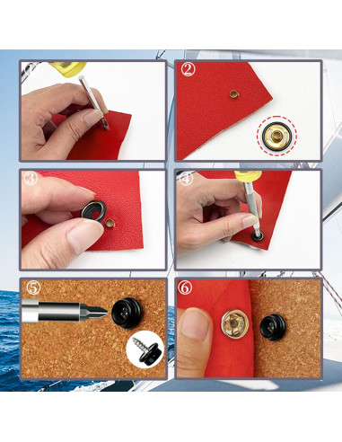 Kit de 150 Botones de Lona GTAAOY con Tornillos de Acero Inoxidable 10mm