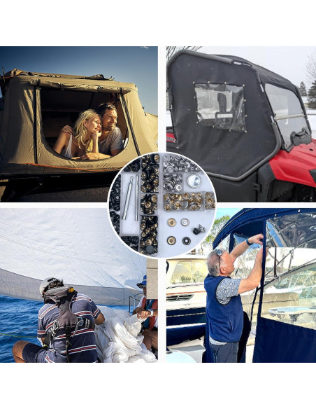 Kit de 150 Botones de Lona GTAAOY con Tornillos de Acero Inoxidable 10mm