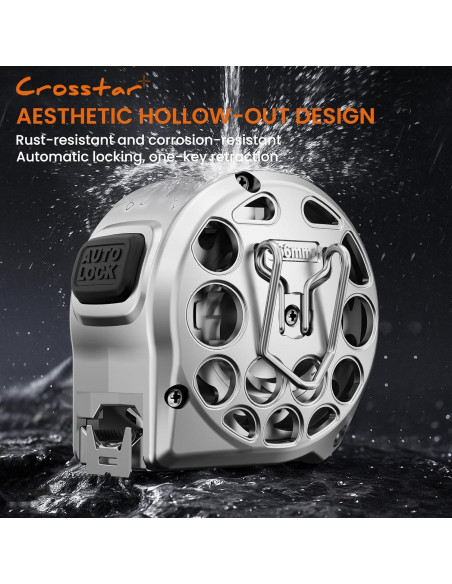 Cinta Métrica Autocierre 7.62m Crosstar Doble Cara Acero Inoxidable