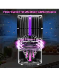 Trampa de Moscas Interior FVOAI con Luz y 10 Adhesivos Rosa 2