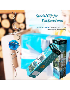 Fonmy Girador Decorativo de Viento con Cristal Azul 33 cm 2