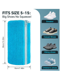 Bolsa para Lavar Zapatos FANCYFEB 2 Piezas Reutilizables Azul 2