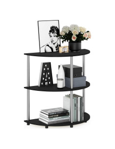 Mesa Consola Furinno Frans Turn-N Tubo Acero Inoxidable Roble Negro