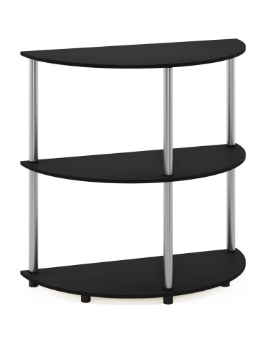 Mesa Consola Furinno Frans Turn-N Tubo Acero Inoxidable Roble Negro