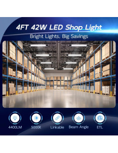 Luz LED de Taller Hykolity 4FT 42W 4400lm 5000K Enlazable 2