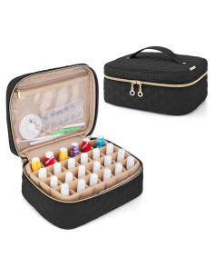Bolsa de Transporte para Esmalte de Uñas Yarwo 24 Botellas Negro
