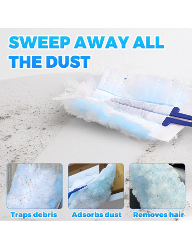 Paquete de 50 Recargas Plumero Swiffer + 5 Mangos Extensibles