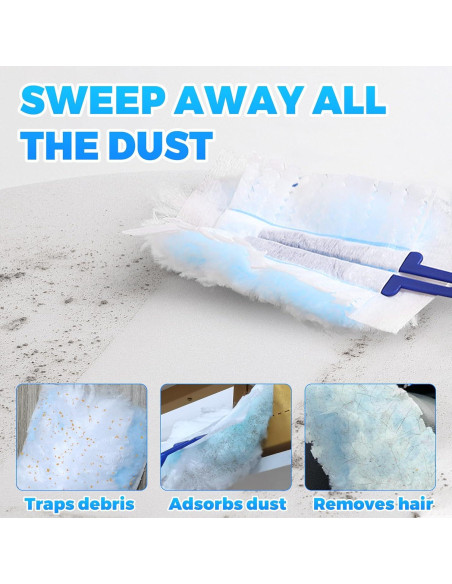 Paquete de 50 Recargas Plumero Swiffer + 5 Mangos Extensibles