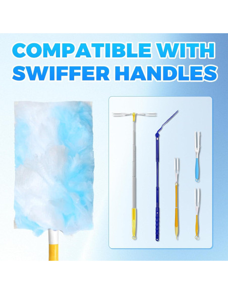 Paquete de 50 Recargas Plumero Swiffer + 5 Mangos Extensibles