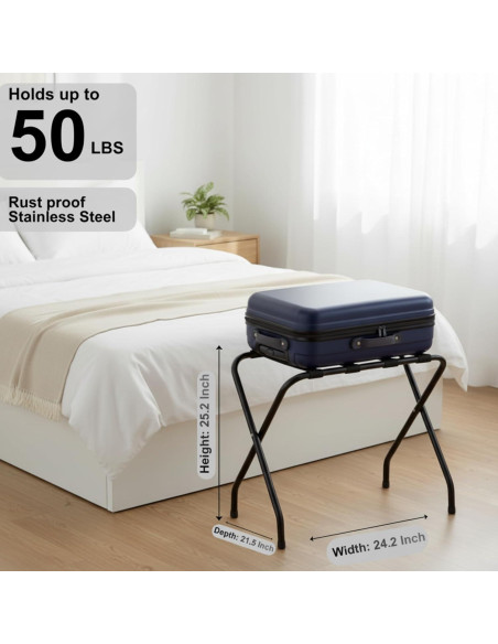 Estante de Equipaje Doble Nivel USTECH Acero Inoxidable 50kg