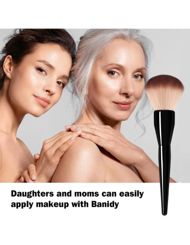 Brocha Grande de Maquillaje Banidy - Polvo, Rubor y Base