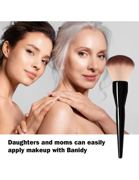Brocha Grande de Maquillaje Banidy - Polvo, Rubor y Base