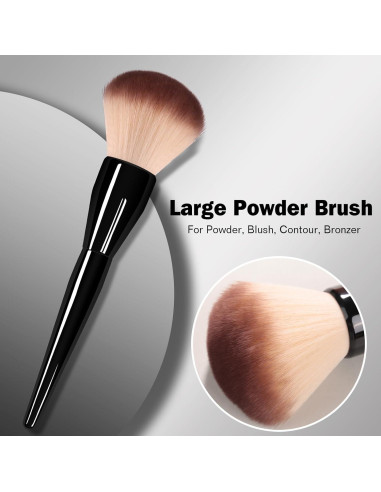 Brocha Grande de Maquillaje Banidy - Polvo, Rubor y Base