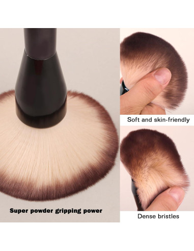 Brocha Grande de Maquillaje Banidy - Polvo, Rubor y Base