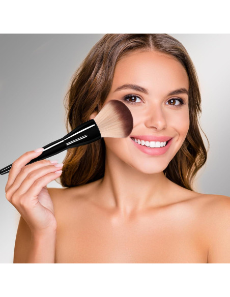 Brocha Grande de Maquillaje Banidy - Polvo, Rubor y Base