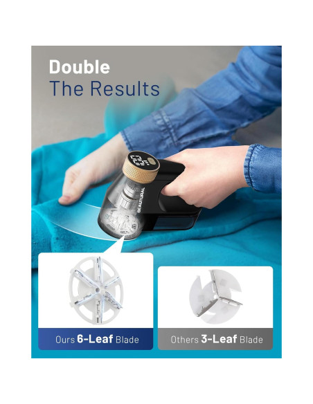 Quitapelusas eléctrico BEAUTURAL 1-MR02NA14 portátil 6 cuchillas
