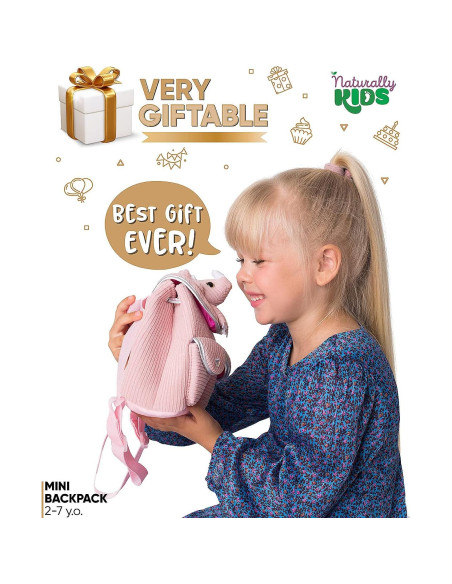 Mini Mochila Dinosaurio Triceratops Rosa Naturally KIDS 17,78 cm Mini Mochila Dinosaurio Triceratops Rosa Naturally KIDS 17,78 cm