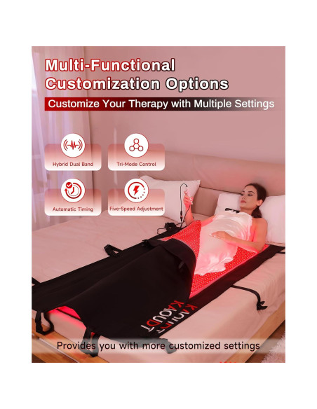 Tapete de Terapia de Luz Roja Kaoudt 185x84cm 2570 LEDs