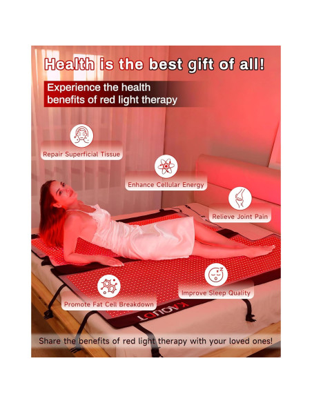 Tapete de Terapia de Luz Roja Kaoudt 185x84cm 2570 LEDs