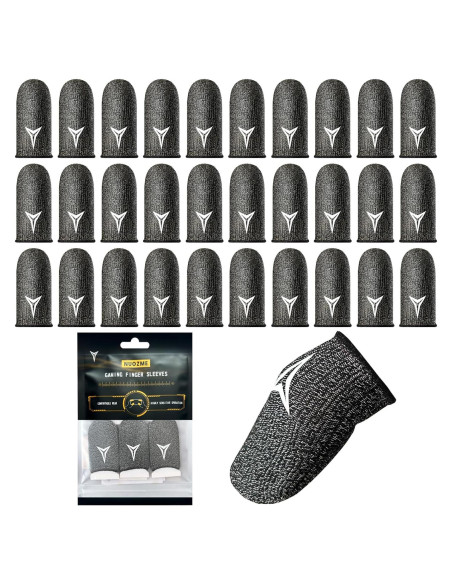 30 Mangas de Dedo Nuozme para Juegos Móviles - Fibra Plateada 0.3mm