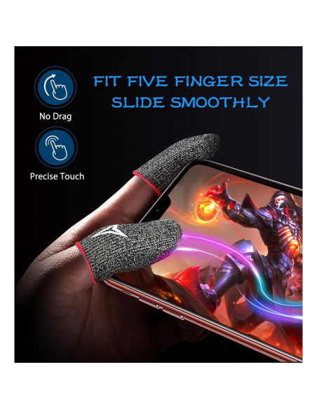 30 Mangas de Dedo Nuozme para Juegos Móviles - Fibra Plateada 0.3mm