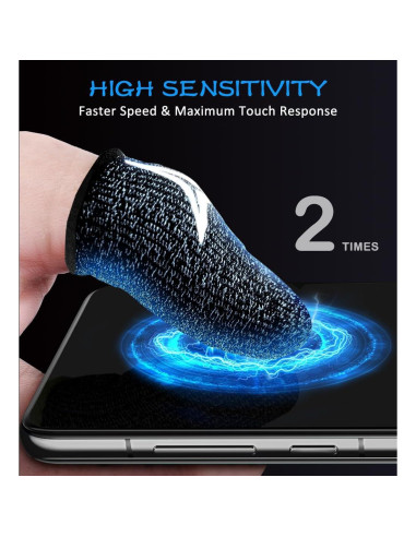 30 Mangas de Dedo Nuozme para Juegos Móviles - Fibra Plateada 0.3mm