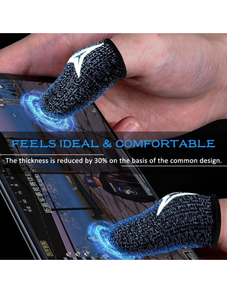 30 Mangas de Dedo Nuozme para Juegos Móviles - Fibra Plateada 0.3mm