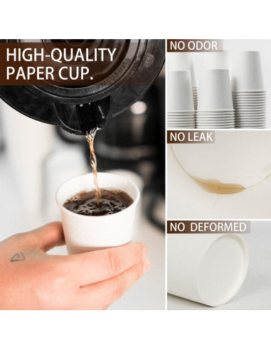 100 Vasos de Papel Desechables Vumdua 6 oz para Bebidas Frías y Calientes