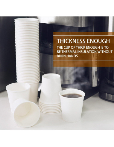 100 Vasos de Papel Desechables Vumdua 6 oz para Bebidas Frías y Calientes