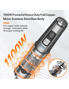 Batidora de Inmersión Anybear JHB528 1100W Acero Inoxidable 2