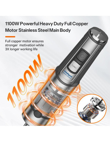 Batidora de Inmersión Anybear JHB528 1100W Acero Inoxidable